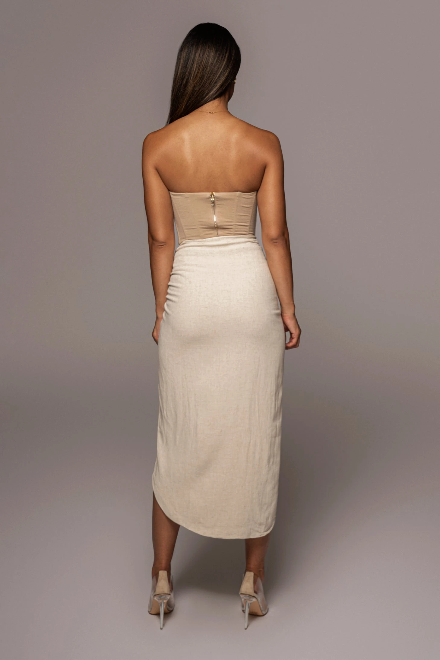 Natural Spring Ruched Linen Skirt 12 Natural Spring Ruched Linen Skirt - Image 12