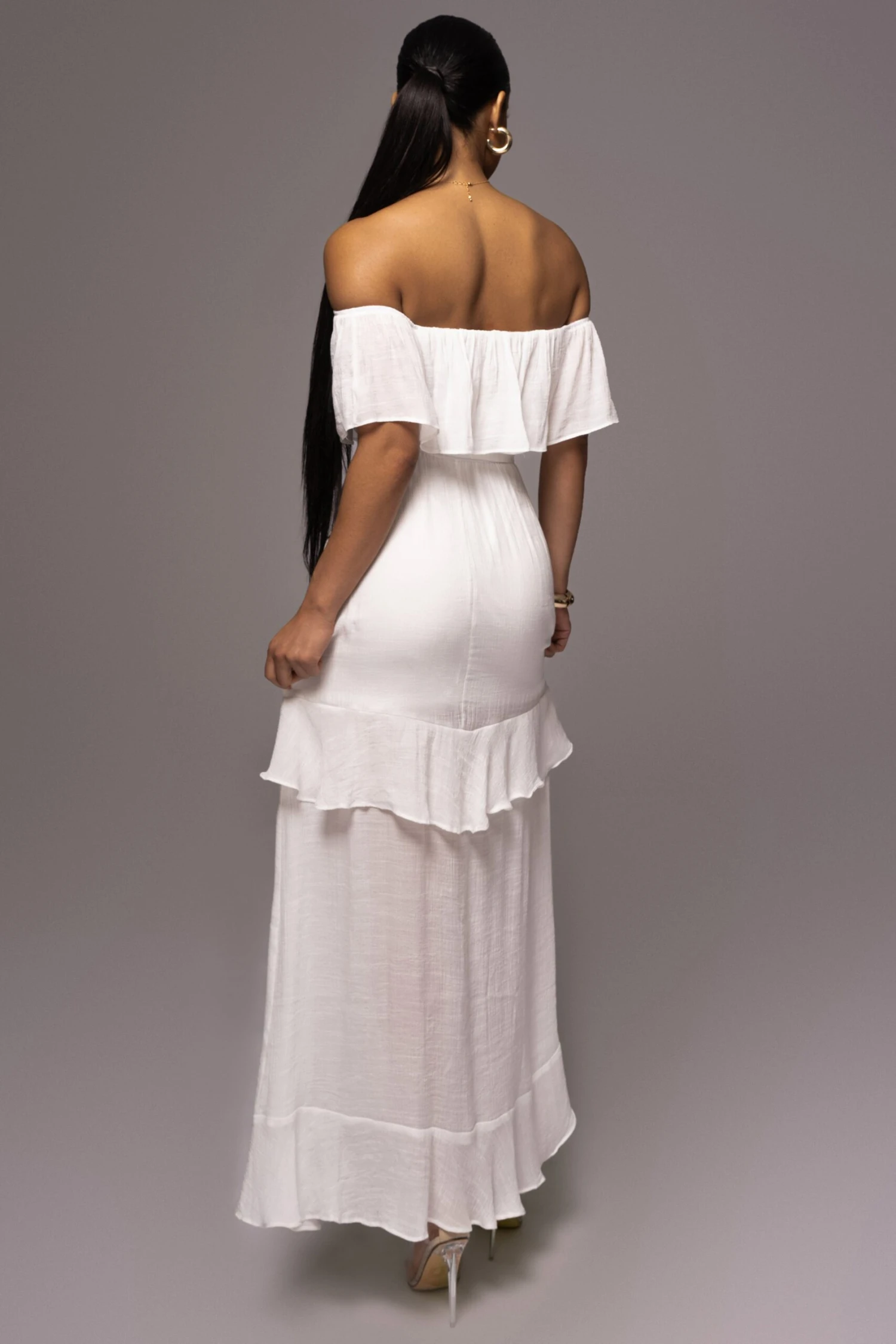 White Marsela Off-Shoulder Linen Maxi Dress 8 White Marsela Off-Shoulder Linen Maxi Dress - Image 8
