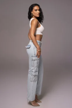 Light Wash Denim Undercover Cargo Jeans -Trendify Store PRODUCT JUNE82023 NEWARRIVALS 101 scaled