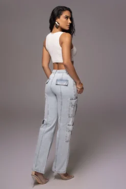 Light Wash Denim Undercover Cargo Jeans -Trendify Store PRODUCT JUNE82023 NEWARRIVALS 102 scaled