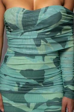 Green Capri Ruched Dress -Trendify Store PRODUCT JUNE82023 NEWARRIVALS 16 scaled