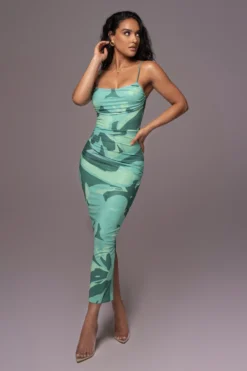 Green Naylene Ruched Dress -Trendify Store PRODUCT JUNE82023 NEWARRIVALS 3 scaled