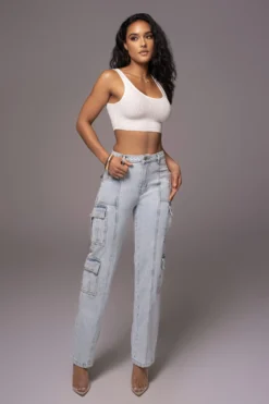 Light Wash Denim Undercover Cargo Jeans -Trendify Store PRODUCT JUNE82023 NEWARRIVALS 99 scaled