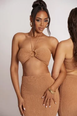 Camel Lana Smocked Skirt Set -Trendify Store PRODUCT MAR202023 19 scaled