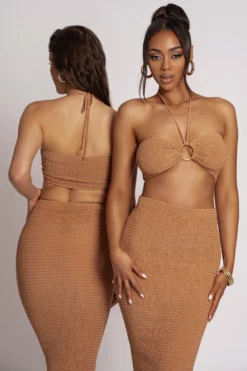 Camel Lana Smocked Skirt Set -Trendify Store PRODUCT MAR202023 22 scaled