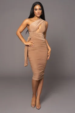 Almond Edge Of Romance Midi Dress