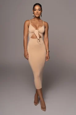 Tan Soulmate Cut Out Dress
