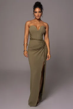 Olive Destination Linen Skirt Set