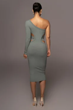 Green Vixen One Shoulder Dress