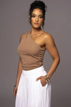 Tan Rebel One Shoulder Top -Trendify Store PRODUCT MAY232023 JUNEDROP1 178 scaled