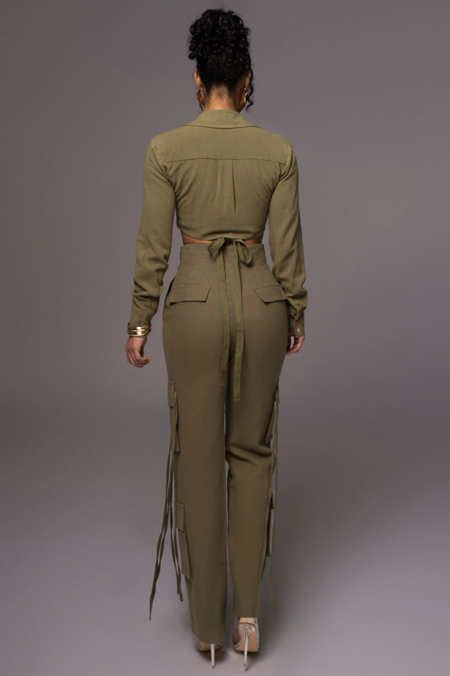 Olive Drift Away Linen Wrap Top 10 Olive Drift Away Linen Wrap Top - Image 10