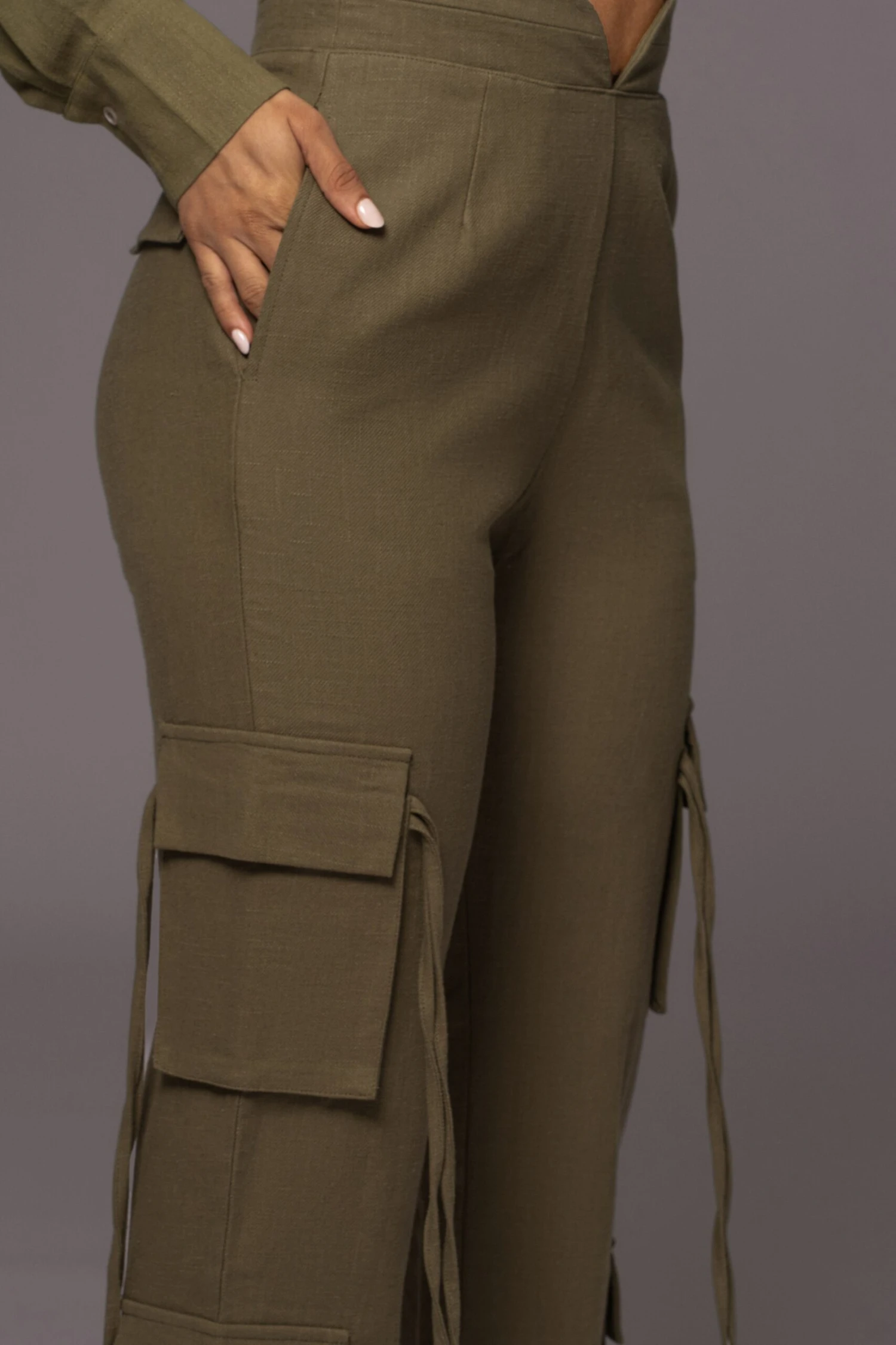 Olive Better Half Linen Utility Pants 7 Olive Better Half Linen Utility Pants - Image 7