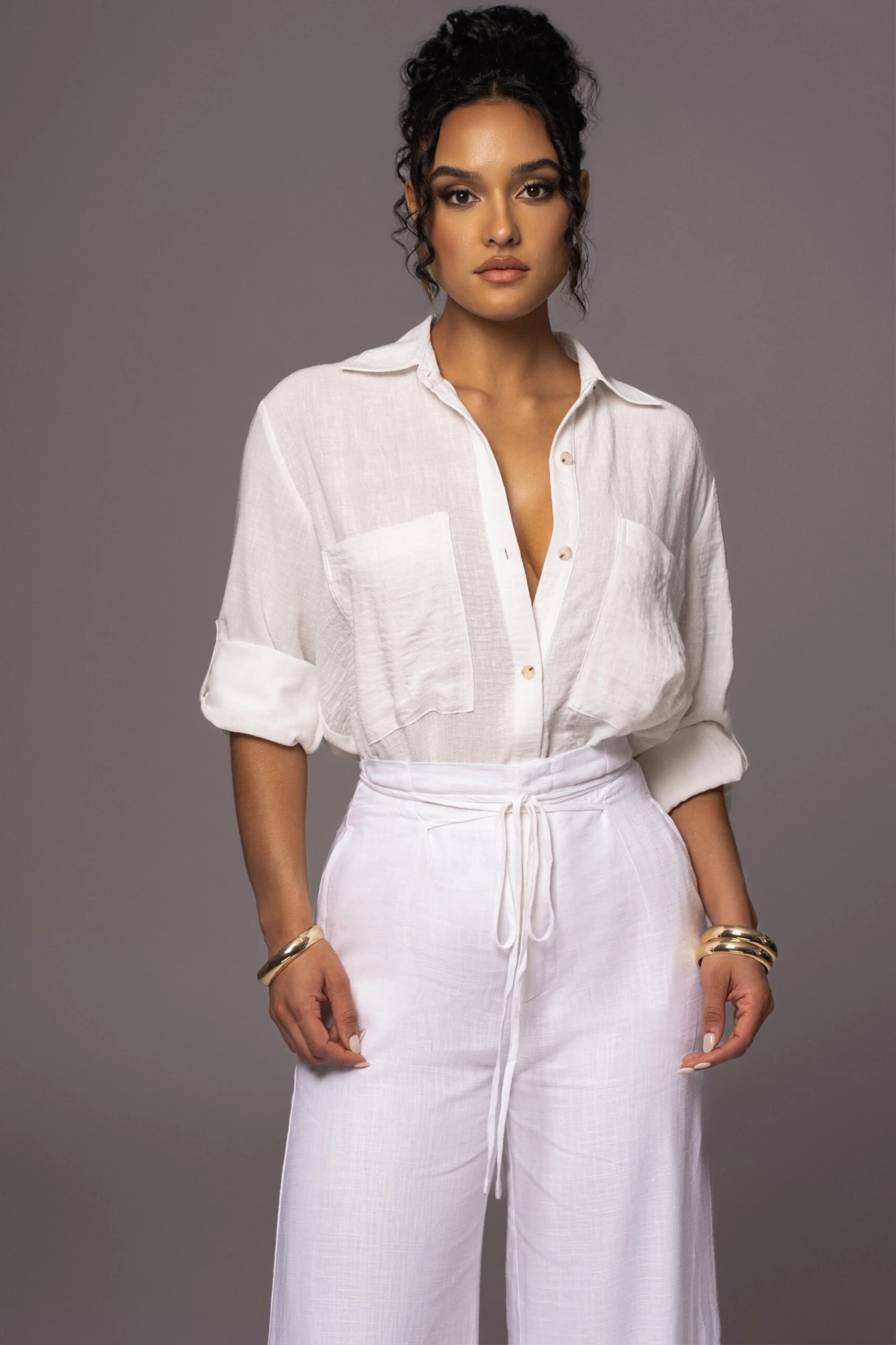Off White By The Coast Crinkled Button Up 1 Off White By The Coast Crinkled Button Up