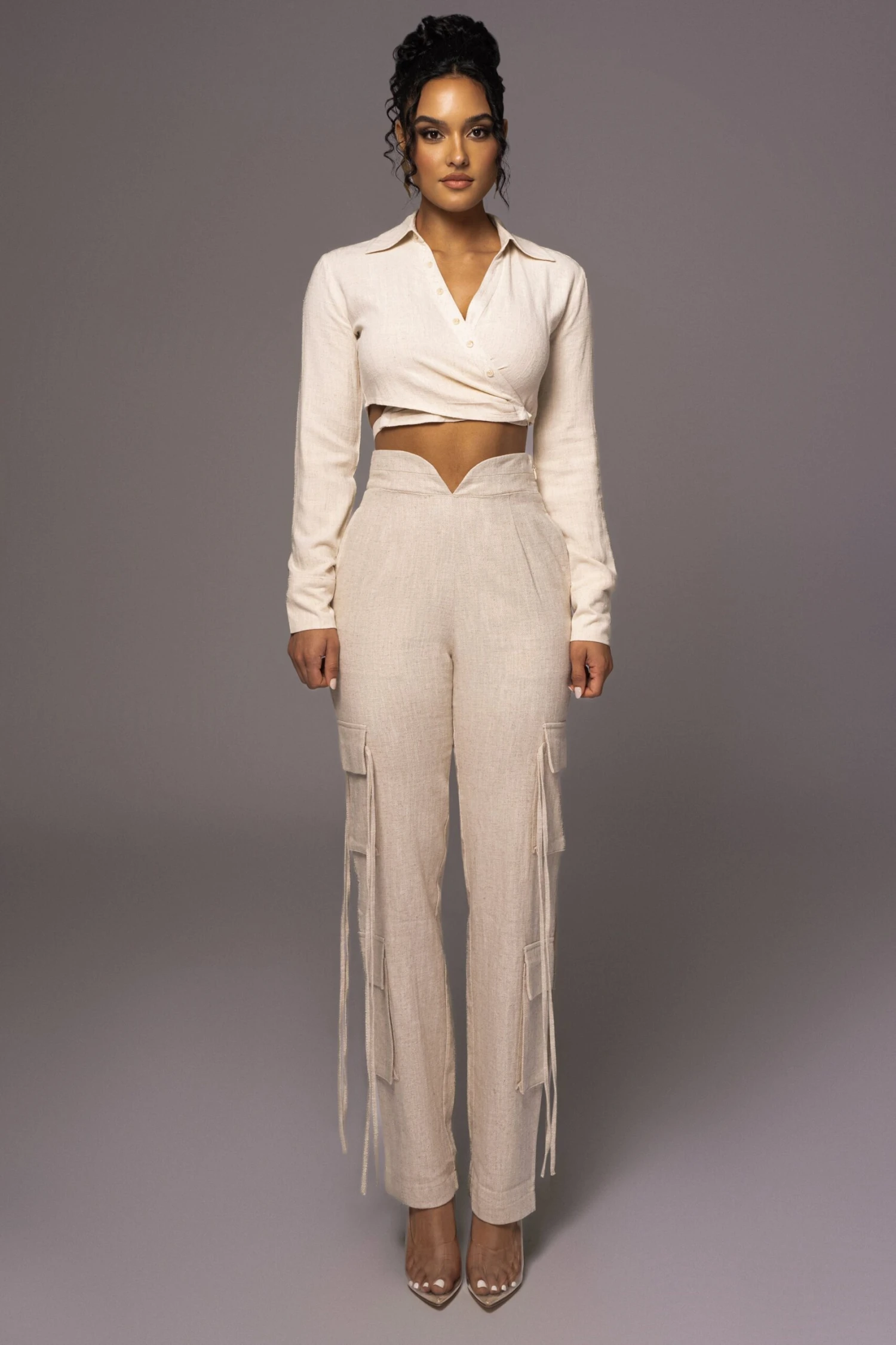 Natural Drift Away Linen Wrap Top 3 Natural Drift Away Linen Wrap Top - Image 3