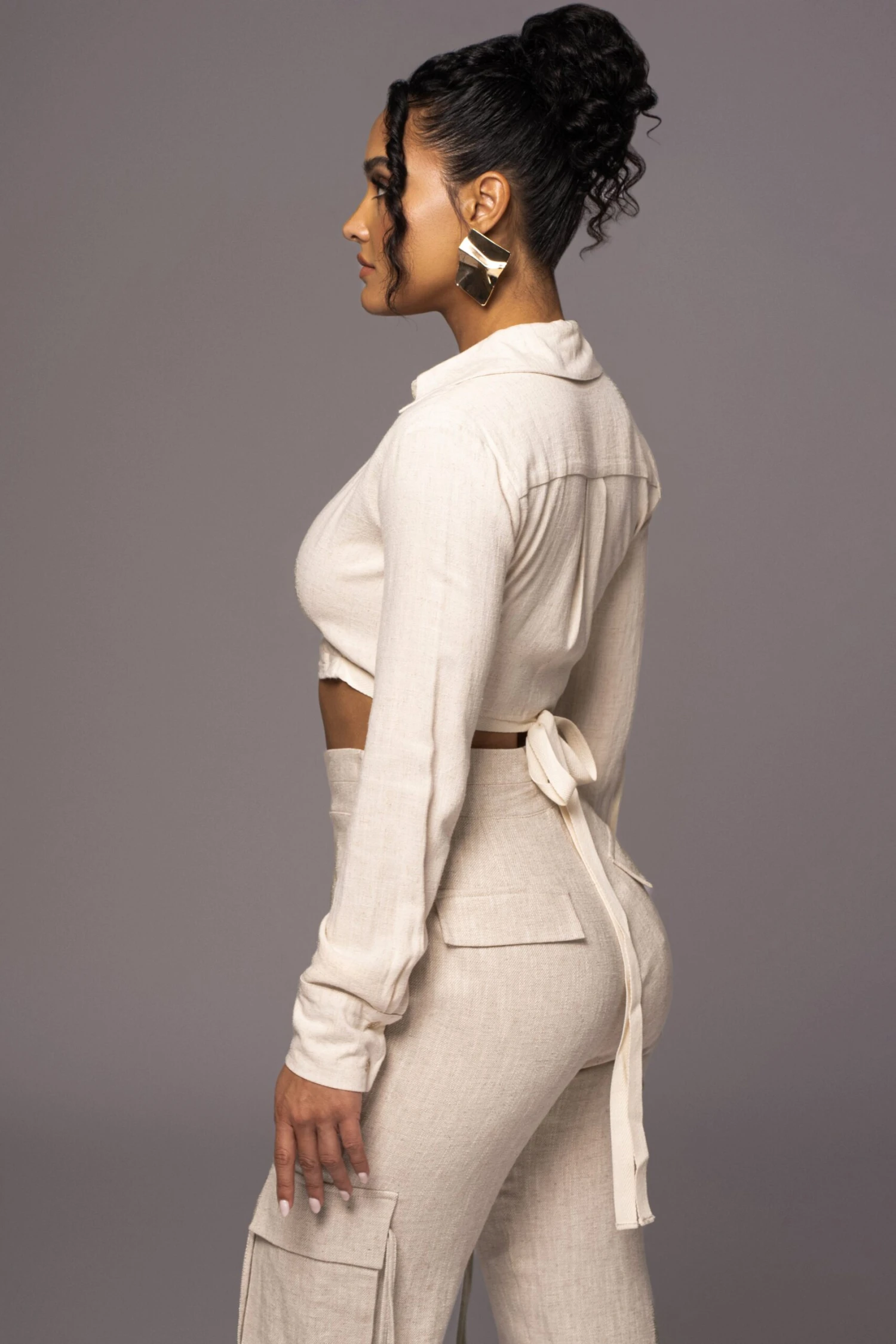 Natural Drift Away Linen Wrap Top 7 Natural Drift Away Linen Wrap Top - Image 7