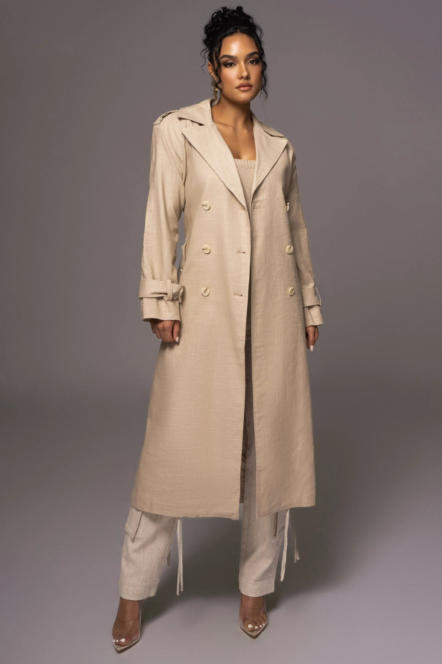 Beige One Step Closer Linen Coat 1 Beige One Step Closer Linen Coat