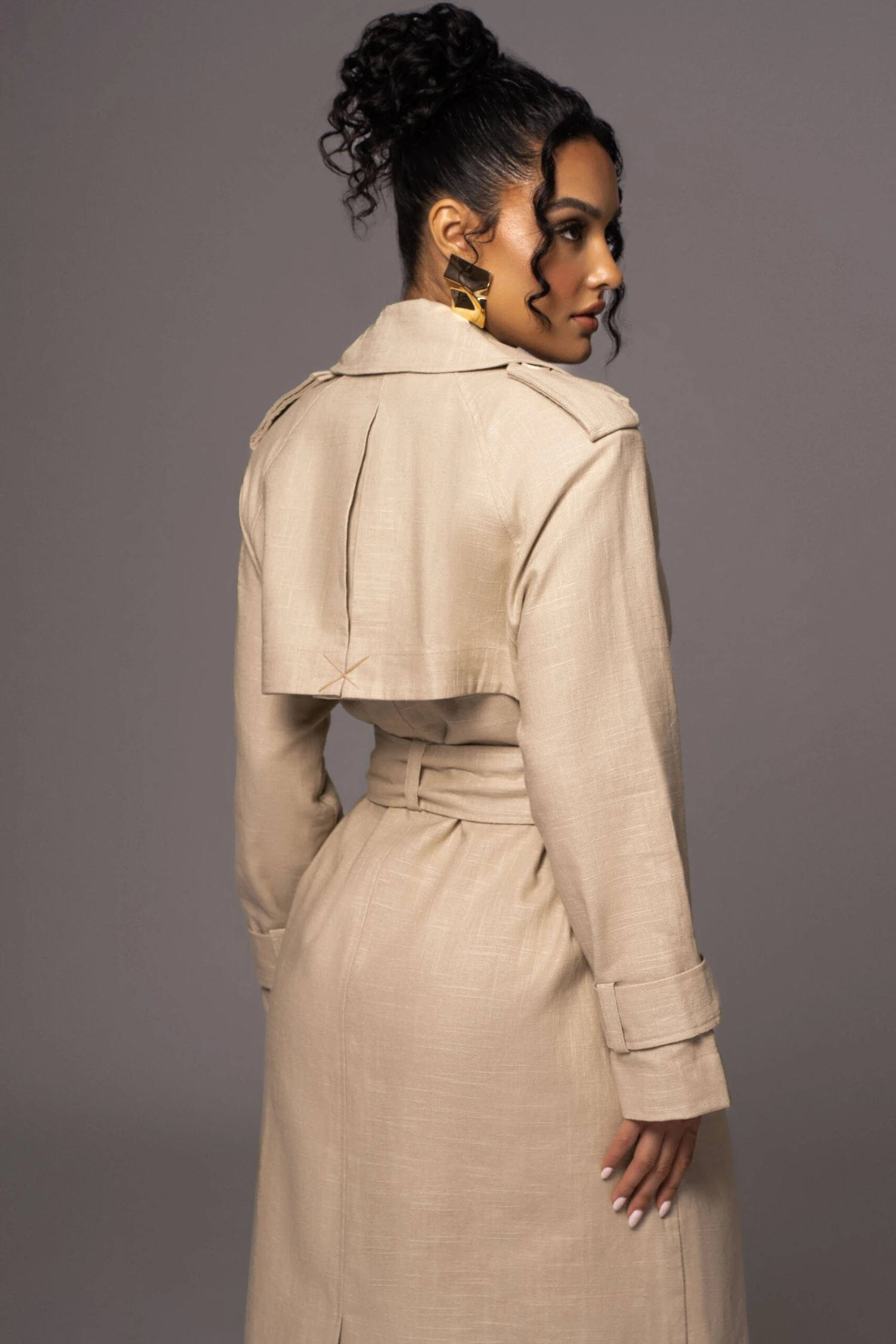 Beige One Step Closer Linen Coat 5 Beige One Step Closer Linen Coat - Image 5