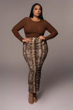 Snakeskin Halow Ruched Skirt