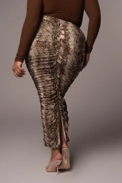 Snakeskin Halow Ruched Skirt -Trendify Store PRODUCT NOV162021 PLUSSIZE 134