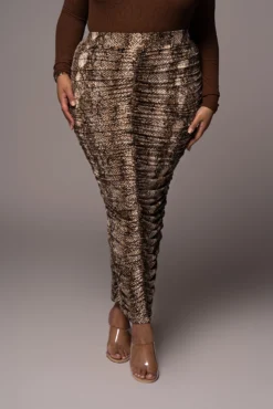 Snakeskin Halow Ruched Skirt -Trendify Store PRODUCT NOV162021 PLUSSIZE 136