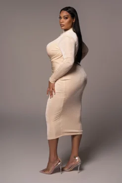 Buttercream Kara Mock Neck Dress -Trendify Store PRODUCT NOV162021 PLUSSIZE 34