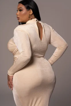 Buttercream Kara Mock Neck Dress -Trendify Store PRODUCT NOV162021 PLUSSIZE 35