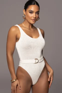 Ivory Juliette Knit Belted One Piece -Trendify Store PRODUCT NOV172022 138