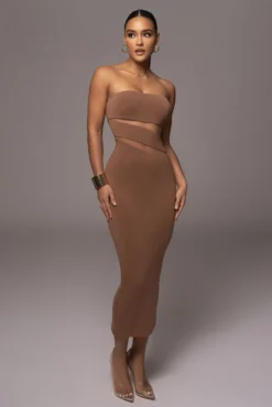 Pecan Unpredictable Midi Dress