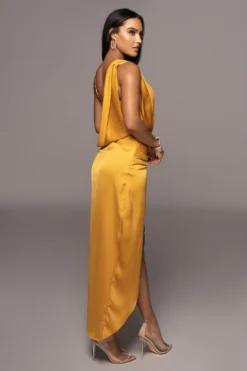 Yellow Kristiana Slit Dress -Trendify Store PRODUCT OCT102022 HOLIDAY 135