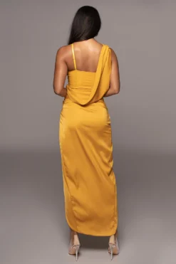 Yellow Kristiana Slit Dress -Trendify Store PRODUCT OCT102022 HOLIDAY 136