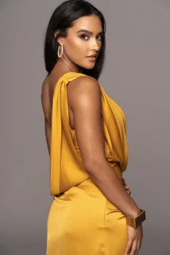 Yellow Kristiana Slit Dress -Trendify Store PRODUCT OCT102022 HOLIDAY 138