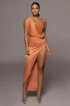 Caramel Kristiana Slit Dress 30 Caramel Kristiana Slit Dress -Trendify Store PRODUCT OCT132022 HOLIDAY 83