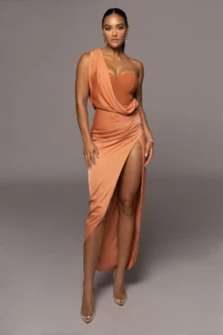Caramel Kristiana Slit Dress