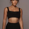Black Gemma Crop Chenille Top