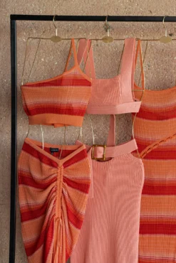 Peach Nikole Ribbed Skirt Set -Trendify Store SUMMER4 53 87f3b39e f503 4eb9 88b6 a5942695043e