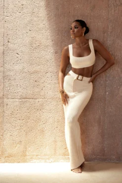 Ivory Nikole Ribbed Skirt Set -Trendify Store SUMMER4 8