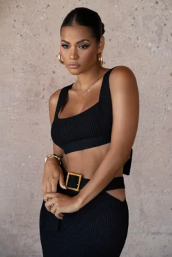 Black Nikole Ribbed Skirt Set 29 Black Nikole Ribbed Skirt Set -Trendify Store SUMMER4 PRODUCT 13