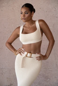 Ivory Nikole Ribbed Skirt Set -Trendify Store SUMMER4 PRODUCT 25