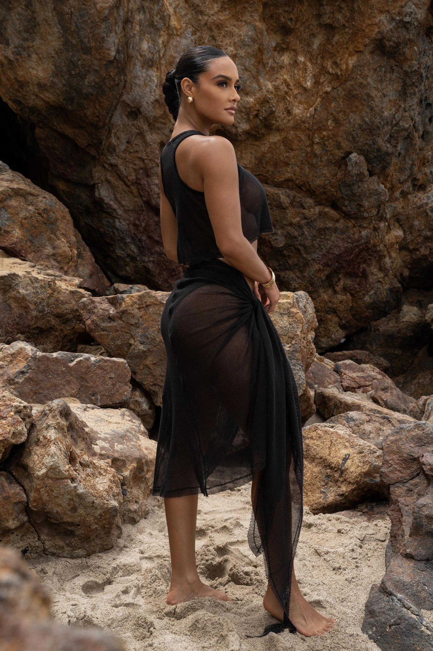 Black Fishnet Crop Tank 16 Black Fishnet Crop Tank - Image 16