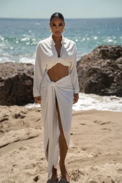 White Saylor Linen Sarong 16 White Saylor Linen Sarong -Trendify Store SUMMER5 PART2 82