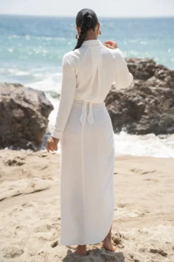 White Saylor Linen Sarong 22 White Saylor Linen Sarong -Trendify Store SUMMER5 PART2 86