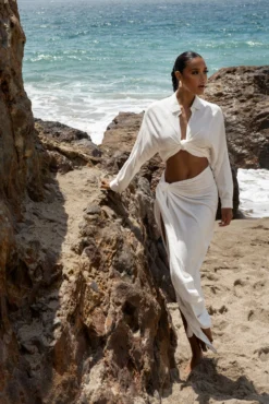 White Saylor Linen Sarong 21 White Saylor Linen Sarong -Trendify Store SUMMER5 PART2 92