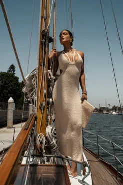 Buttercream Serenity Cutout Midi Dress