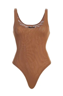 Pecan Mesh Essentials Tank Bodysuit Undergarment 16 Pecan Mesh Essentials Tank Bodysuit Undergarment -Trendify Store pecanclassicmesh
